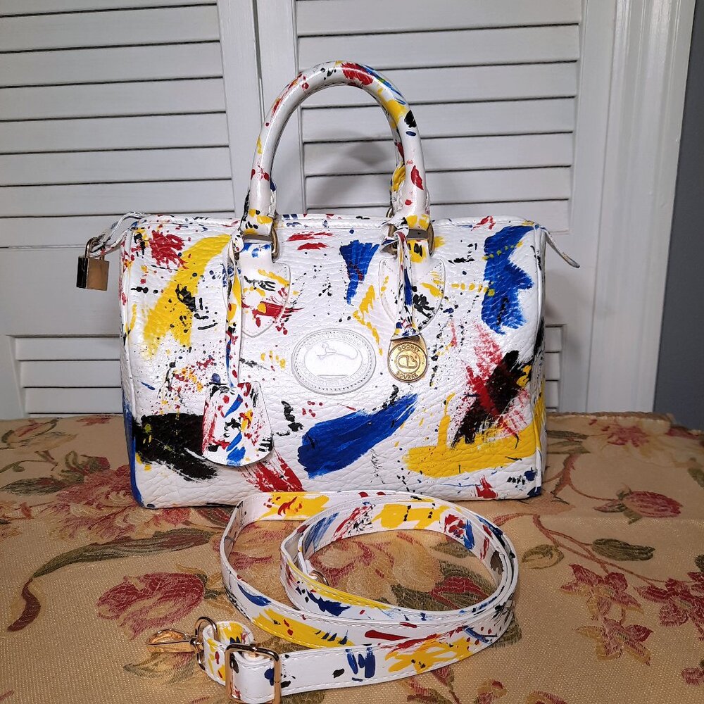 Dooney & Bourke Dipinta Inspired Hand Painted Vintage Speedy Style Bag